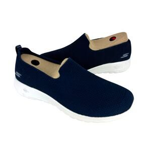 Skechers NEW Women's GO WALK Joy Sensational Day Navy Slip On Knit Sneakers